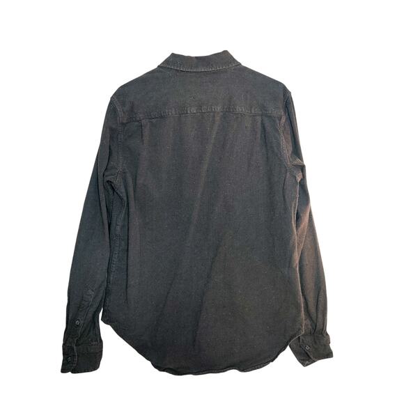 Men's Black Casual Button Down Shirt - Picture 2 of 9